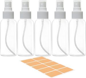 Bouteilles de <span class=keywords><strong>voyage</strong></span> à vaporiser approuvées, flacons vaporisateurs à fine brume format <span class=keywords><strong>voyage</strong></span> pour liquides, bouteilles en plastique transparentes rechargeables vides avec étiquettes - Product Image 1