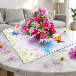 3D Pop-Up-Blumen-Grußkarte, handgefertigtes Papierhandwerk, Geschenk zum Geburtstag, Muttertag - Product Image 5