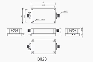 P band ~ band 0.3-18GHz 16dbm כוח פלט SMA-F מחברים מצב מוצק מצב גבוה מגבר כוח Rf מגבר