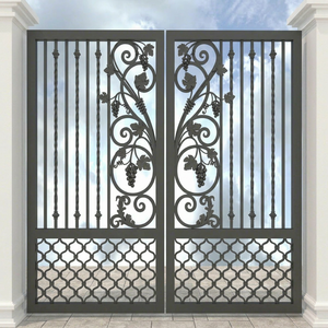 Puerta Metálica de Doble Hoja Estilo Europeo con Recubrimiento en Polvo, Puerta Batiente Resistente para Uso Exterior, Fácil Instalación - Product Image 1