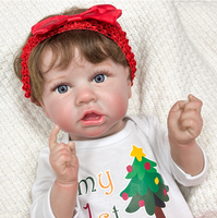 Boneka Bayi Reborn Lucu Laris Manis, Boneka Fashion Vinyl Warna-warni, Simulasi Bayi, Pakaian Natal