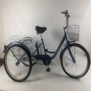 Modelo unisexy azul 24 polegadas, venda quente, novo design, triciclo, três rodas, carro, única velocidade