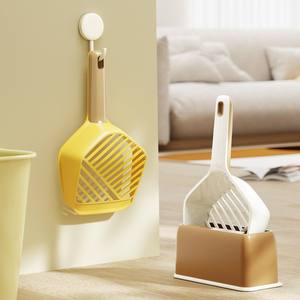 Pala universal para arena para gatos con mango largo, pala de plástico de diseño simple para limpieza de gatos y perros, disponible en colores contrastantes - Product Image 6