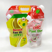 Sac de lessive en plastique laminé imprimé sur mesure - Pochette de savon liquide avec bec verseur 3L/4L pour emballage souple