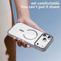 Transparante hoes met ingebouwde magnetische ring voor iPhone 16 17 18 Pro Max, zachte TPU bumper, verhoogde lensbescherming, schokbestendig, draadloos opladen mogelijk