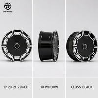 Jantes monobloc DW 10 à 10 trous, 19, 20, 21, 22, 24 pouces, noir brillant usiné, compatibles Mercedes Benz, taille personnalisée sur commande