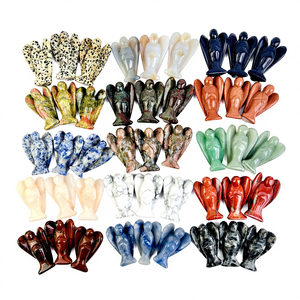 Décorations en cristal en gros, artisanat de sculpture, quartz rose, <span class=keywords><strong>aventurine</strong></span>, obsidienne, jaspe, multi-matériaux, ange pour collection - Product Image 1