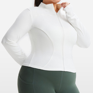 <span class=keywords><strong>Veste</strong></span> de <span class=keywords><strong>sport</strong></span> <span class=keywords><strong>grande</strong></span> <span class=keywords><strong>taille</strong></span>, haute élasticité, respirante, pour <span class=keywords><strong>femme</strong></span>, printemps, manches longues, fermeture éclair, ajustée, course à pied, fitness, yoga - Product Image 5