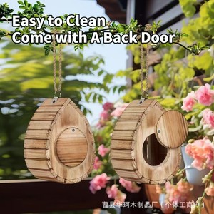 Maison à papillons en bois Caoxian Huake, abri pour insectes suspendu en extérieur, décoration de jardin, habitat en bois massif - Product Image 2