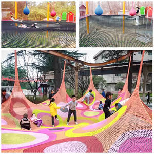 Yüksek Kaliteli Özelleştirilmiş Kapalı Eğlence Tesisleri El Dokuması Tırmanma Gökkuşağı Ağları Model No Düğümleme Ağı - Product Image 5