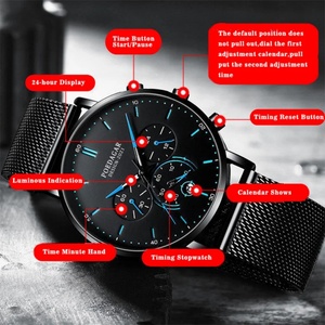 Reloj de Pulsera Poedagar Ultrafino con Correa de Malla para Hombre, Deportivo, Cronógrafo, Resistente al Agua, Luminoso, de Lujo, de Cuarzo - Product Image 2