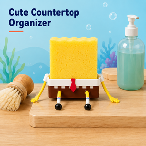 Divertido Soporte de <span class=keywords><strong>Esponja</strong></span> de Dibujos Animados para Fregadero de Cocina, Escurridor de Platos, Organizador de Esponjas, Gadget de Cocina de Secado Rápido, Decoración del Hogar, Algodón - Product Image 5