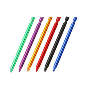 Estaca en espiral roja de 15 cm de aleación de aluminio para tienda de campaña, para uso en exteriores y camping. - Product Image 2