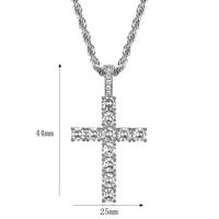 Collier pendentif Hip Hop Icy NL2074 plaqué or avec diamants étincelants, pendentif croix pour homme, bijoux