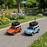 Voiture télécommandée RC 1:64 avec caméra HD WiFi, stabilisateur gyroscopique 2.4G, orange et bleue, 4 roues motrices, utilisation en intérieur pour enfants