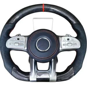 Volante Deportivo de Fibra de Carbono y Cuero Personalizado, Compatible con Mercedes-Benz W204 W205 W166 W212 W220 W221 W222 - Product Image 2