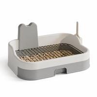Bac à litière pliable en PP pour animaux de compagnie avec grille, type tiroir, pour chien et chat, facile à nettoyer, utilisation en intérieur