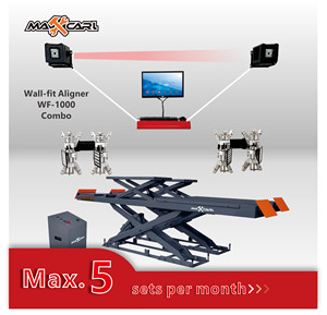 Paquete Compacto de Alineación para Taller: Alineador de Ruedas 3D de Pared con Elevador de Coches de Doble Tijera de 4 Toneladas para Espacios Reducidos AQ-7040comb - Product Image 3