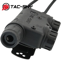 TS TAC-SKY Talkie-walkie tactique Adaptateur PTT Dual Pass V2 PTT pour casque de tir de chasse tactique
