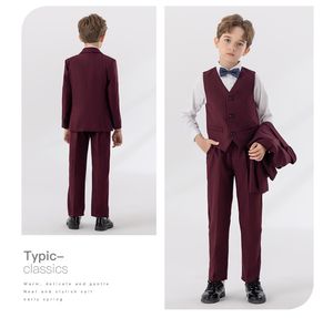 Costume de baptême pour enfants ensemble de vêtements blancs enfants tenue de smoking formelle robe nœud papillon Blazer Costume de Performance de fête - Product Image 5