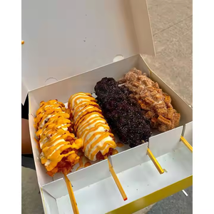 Custom Design Logo Koreaanse Corn Dog <span class=keywords><strong>Box</strong></span> Single <span class=keywords><strong>2</strong></span> <span class=keywords><strong>3</strong></span> 4 5 Stuks Corndog Verpakking Hotdog To Go <span class=keywords><strong>Box</strong></span> - Product Image 3