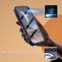 Nouveau design transparent anti-dérapant 360 degrés entièrement scellé IP68 étui de téléphone étanche professionnel pour iPhone 16 Pro Max Plus pro