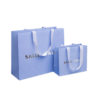 Sacs en papier laminé de luxe faits à la main avec logo personnalisé, poignées en corde de coton, pour boutique, shopping, cadeaux et artisanat
