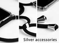 Étui de téléphone avec chaîne de lanière, étui de téléphone transparent, chaîne de téléphone à bandoulière pour iPhone 14 Promax 15 16 17 avec sangle d'épaule