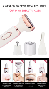 Rasoio elettrico Cordless 4-in-1 portatile per <span class=keywords><strong>donna</strong></span> rasoio indolore per Bikini rifinitore smontabile per viso sopracciglia naso-casalingo - Product Image 4