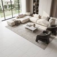 Carrelage en porcelaine imitation marbre blanc Volakas 600x1200mm (24x48 pouces) finition mate pour murs et sols, idéal pour projets de villas et hôtels de luxe