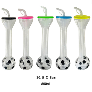 Gobelet jetable avec paille, gobelet haltère pour boissons, gobelet à eau idéal pour regarder les événements sportifs - Product Image 2