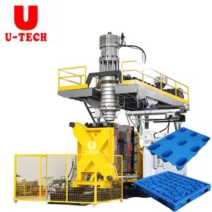 Automatic Plastic Double Face Pallets Nine Foot Tray Making warehouse storage blue rack able euro pallet blow molding machine