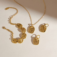 Ensemble de bijoux YC, collier ajustable et boucles d'oreilles en acier inoxydable plaqué or 18 carats avec zircon blanc en forme de cœur, cadeau pour femme