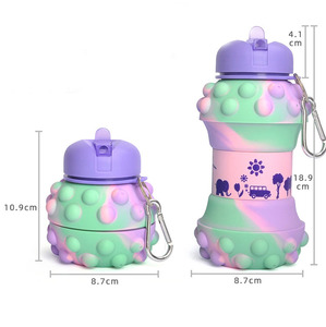 Nouvelle arrivée, bouteille d'eau en silicone sportive, sans BPA, bouteille d'eau pliable pour enfants, idéale pour les voyages - Product Image 6