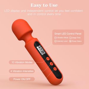 Vibromasseurs rechargeables par USB pour <span class=keywords><strong>femmes</strong></span>, stimulateur du point G, du gland et du clitoris, écran LCD, kit de vibromasseurs Passion Wand pour <span class=keywords><strong>femmes</strong></span> - Product Image 2