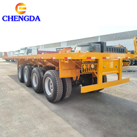 Fournisseur direct d'usine, remorque plateau 4 essieux pour transport lourd, conteneurs usagés de 20 pieds, 40 pieds, 45 pieds, 80 tonnes, 100 tonnes