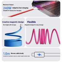 Cable de Carga Rápida Magnético Trenzado USB-C a USB-C PD 3.1 de 240W para Teléfono, Tableta y Portátil OEM