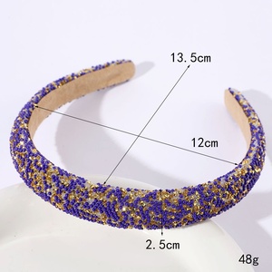 Accessoires de bandeau de cheveux personnalisé en gros filles de la mode rembourré <span class=keywords><strong>strass</strong></span> éponge bandeaux baroques pour les femmes - Product Image 5