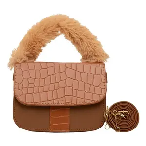 Sac bandoulière Fana Camel à poignée unique, style vintage, en cuir véritable, imperméable, motif alligator, pour usage quotidien - Product Image 4