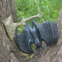 Décorations de chauve-souris vampire d'Halloween, ornement de jardin, statue de chauve-souris en résine à l'envers