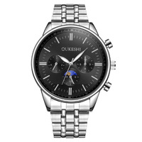 Montre à quartz pour homme sur mesure, étanche, tendance, avec affichage des phases lunaires, trois aiguilles de 10 mm, bracelet en acrylique, best-seller pour l'exportation