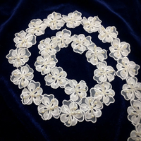 Accessoires vestimentaires en dentelle : Patch floral 3D en organza avec perles pour chaussures, chapeaux et vêtements