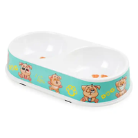 Vente en gros de bols d'alimentation pour animaux de compagnie OEM ovale couleur impression spot transfrontalier double bols pour chiens et chats