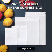 Sachets refermables en Mylar recyclable 2025 pour bonbons Cannaburst, en plastique PE argenté thermoscellable, pour sucettes, aliments pour bébés, écouteurs