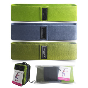 Bande de résistance élastique, bande de résistance pour yoga, anneau de mise en forme des fessiers en polyester-coton, ensemble de fitness tricoté pour squats, en stock. - Product Image 3