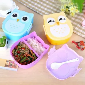 New products Plastic stainless steel cartoon cute lunch box Food grade food portable storage box children bento lunch box