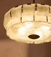 Lustre créatif en fer forgé, luminaire moderne pour plafond avec finition dorée, LED à intensité variable, lumière blanc chaud pour salon