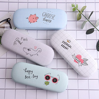 Étui à lunettes rectangulaire noir de style frais, simple, unisexe, pour étudiants, résistant aux chutes, pour montures de myopie