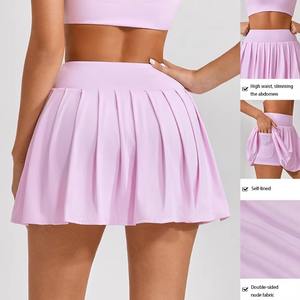 TN1870 Grosir Pakaian Olahraga Wanita Berkualitas Tinggi, Gaun Yoga Pinggang Tinggi untuk Fitness di Gym, Rok Tenis untuk Anak Perempuan - Product Image 4