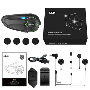 EJEAS-Intercomunicador para casco de motocicleta Q8, auricular Bluetooth de malla resistente al agua para 6 pilotos, intercomunicador dúplex completo - Product Image 6
